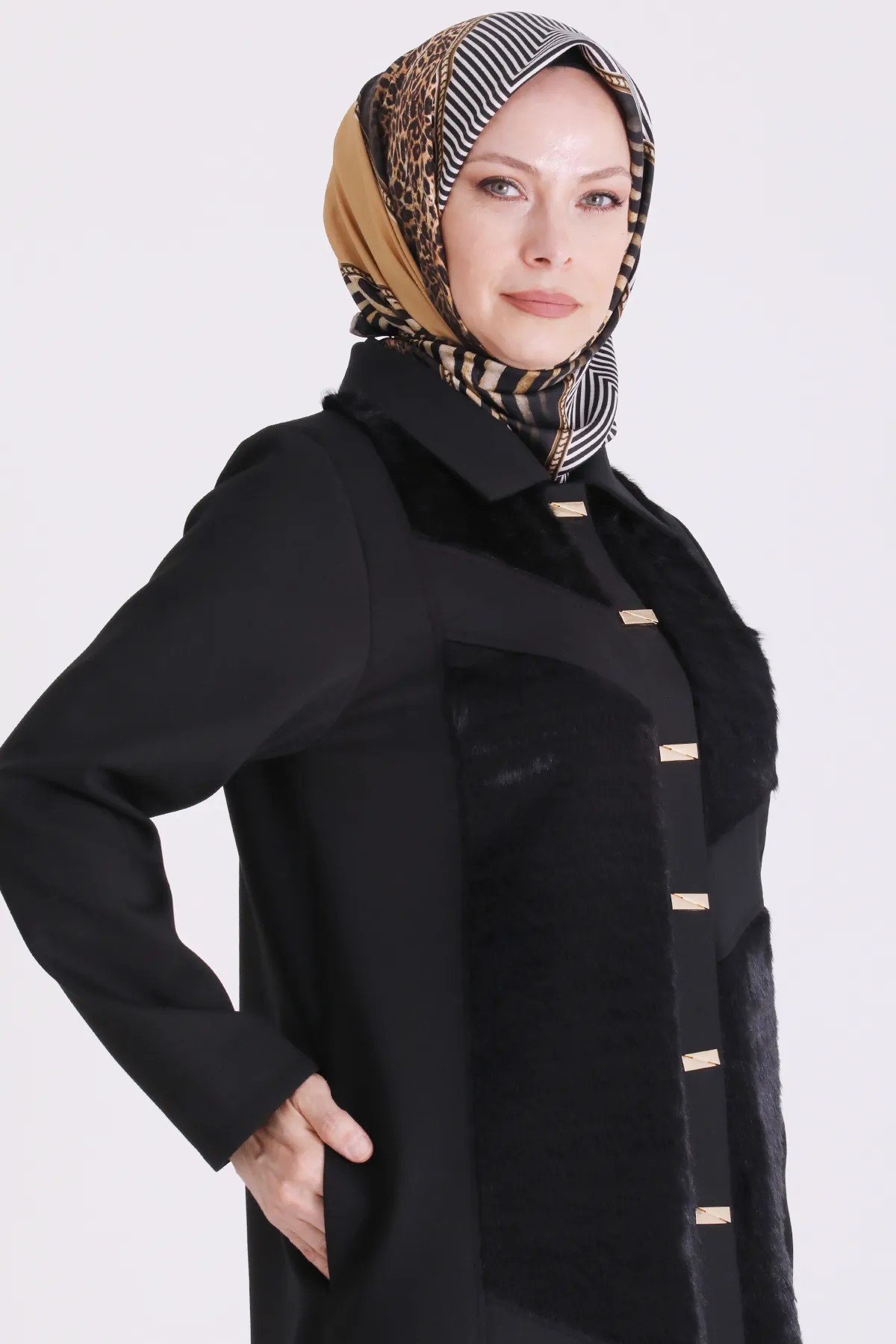 Büyük Beden Tesettür Kap 25156 Siyah
