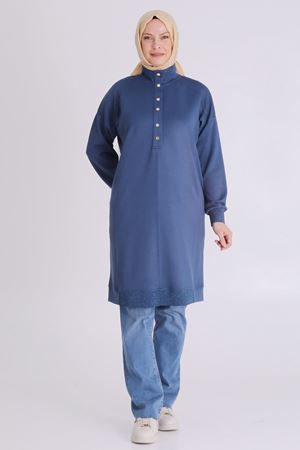 Büyük Beden Tesettür Tunik 2060 İndigo