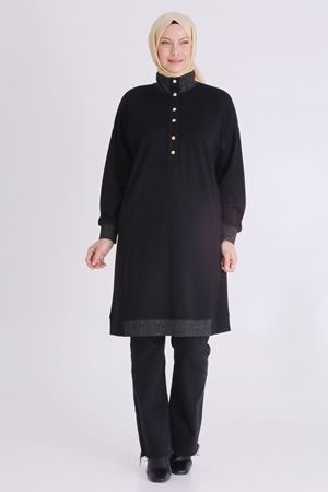 Büyük Beden Tesettür Tunik 2060 Siyah