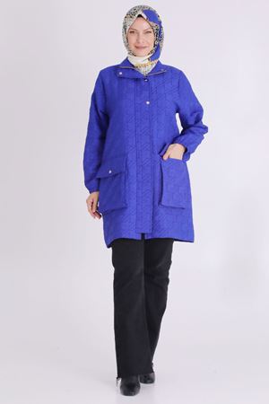 Büyük Beden Tesettür Kapitone Kap 2550 Saks