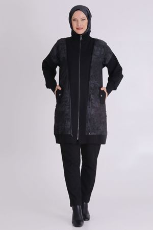 Büyük Beden Tesettür Kap 25131 Siyah-Füme