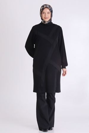 Büyük Beden Tesettür Tunik 20132 Siyah