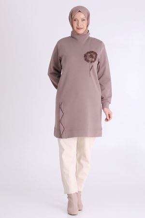Büyük Beden Tesettür Tunik 20126 Kestane