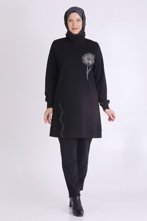 Büyük Beden Tesettür Tunik 20126 Siyah