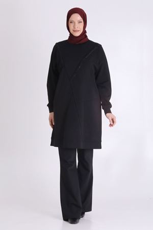 Büyük Beden Tesettür Tunik 20128 Siyah