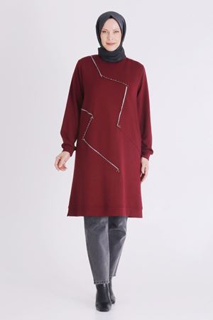Büyük Beden Tesettür Tunik 2064 Vişne