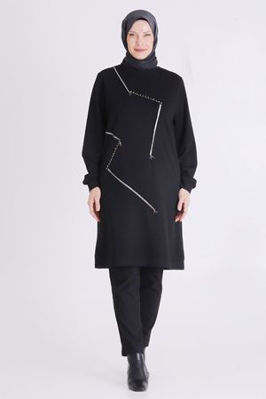 Büyük Beden Tesettür Tunik 2064 Siyah