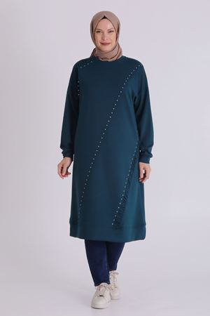 Büyük Beden Tesettür Tunik 2066 Zümrüt