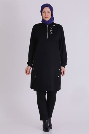 Büyük Beden Tesettür Tunik 2069 Siyah