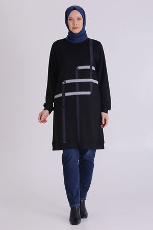 Büyük Beden Tesettür Tunik 2068 Siyah