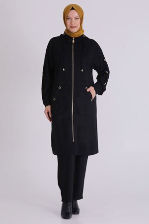 Büyük Beden Tesettür Pantolonlu Takım 3555 Siyah