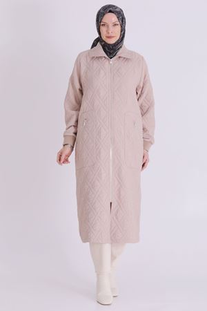 Büyük Beden Tesettür Kapitone Kap 2551 Stone