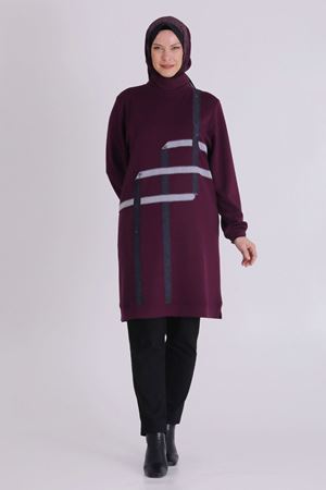 Büyük Beden Tesettür Tunik 2068 Vişne