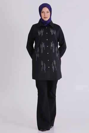 Büyük Beden Tesettür Tunik 2358 Siyah