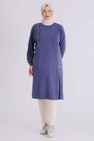 Büyük Beden Tesettür Tunik 20139 İndigo