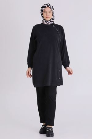 Büyük Beden Tesettür Tunik 20140 Siyah