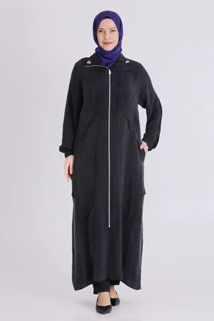 Büyük Beden Tesettür Cupro Ferace 28083 Siyah