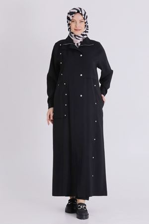 Büyük Beden Tesettür Ferace 28079 Siyah