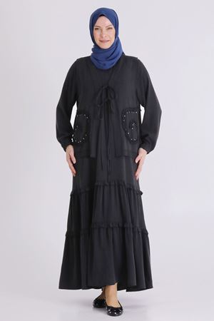 Büyük Beden Tesettür İkili Takım 4004 Siyah
