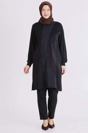 Büyük Beden Tesettür Tunik 2070 Siyah