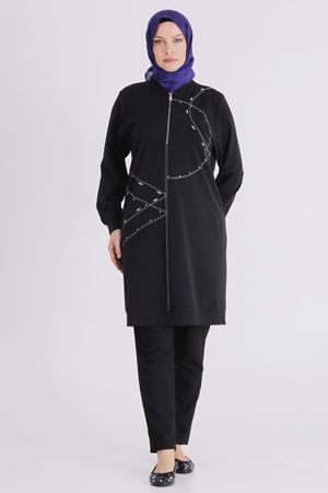 Büyük Beden Tesettür Tunik 20141 Siyah