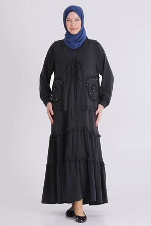 Büyük Beden Tesettür İkili Takım 4004 Siyah