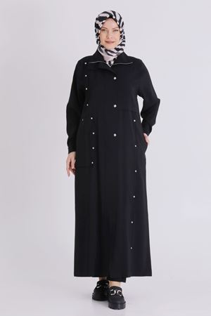 Büyük Beden Tesettür Ferace 28079 Siyah