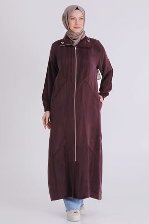 Büyük Beden Tesettür Cupro Ferace 28083 Böğürtlen