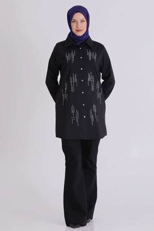 Büyük Beden Tesettür Tunik 2358 Siyah