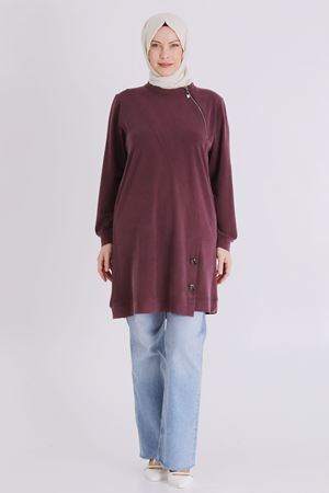 Büyük Beden Tesettür Tunik 20140 Vişne