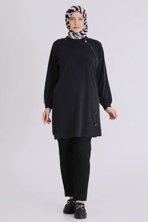 Büyük Beden Tesettür Tunik 20140 Siyah