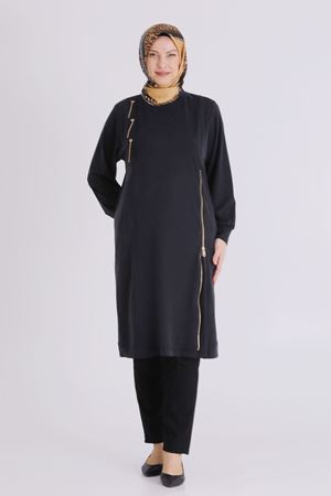 Büyük Beden Tesettür Tunik 20139 Siyah