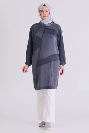 Büyük Beden Tesettür Tunik 20137 Lacivert