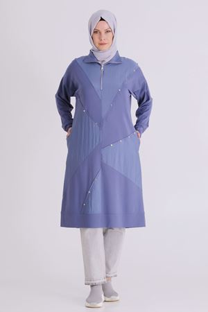 Büyük Beden Tesettür Tunik 20134 Morcivert