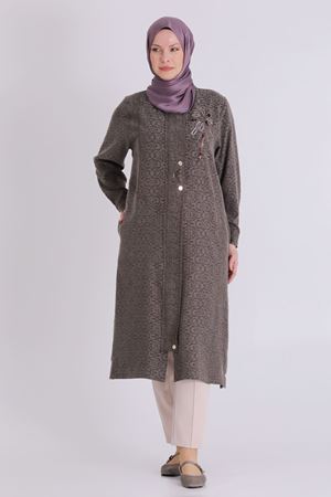 Büyük Beden Tesettür Kap 25150 Koyu Vizon