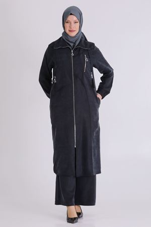 Büyük Beden Tesettür Pantolonlu Takım 35150 Siyah