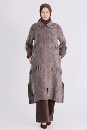 Büyük Beden Tesettür Kap 25145 Koyu Vizon