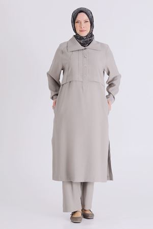 Büyük Beden Tesettür Pantolonlu Takım 3560 Küf