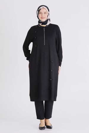 Büyük Beden Tesettür Tunik 2072 Siyah