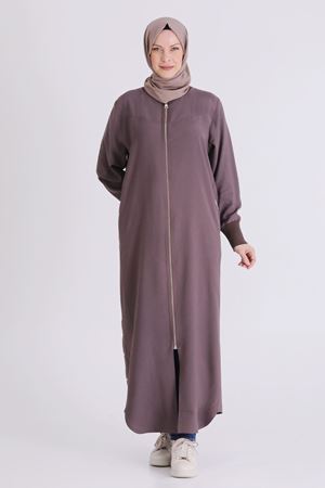 Büyük Beden Tesettür Ferace 2829 Kakao