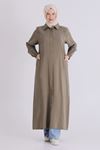 Büyük Beden Tesettür Ferace 2827 Haki