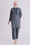 Büyük Beden Tesettür Pantolonlu Takım 35146 Nefti