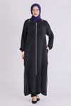 Büyük Beden Tesettür Cupro Ferace 28083 Siyah