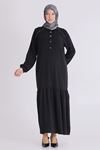 Büyük Beden Tesettür Elbise 7525 Siyah