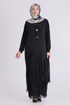 Büyük Beden Tesettür Elbise 7526 Siyah