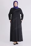 Büyük Beden Tesettür Elbise 7527 Siyah