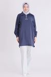 Büyük Beden Tesettür Tunik 23039 İndigo