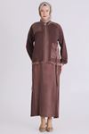 Büyük Beden Tesettür İkili Takım 40014 Kahve