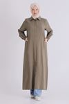 Büyük Beden Tesettür Ferace 2827 Haki