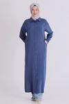 Büyük Beden Tesettür Ferace 2827 İndigo